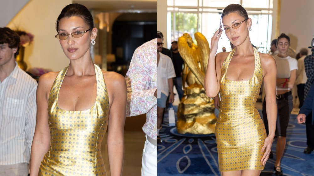 Bella Hadid's Versace Dress at Cannes 2024 Pops With Playful Patterns
