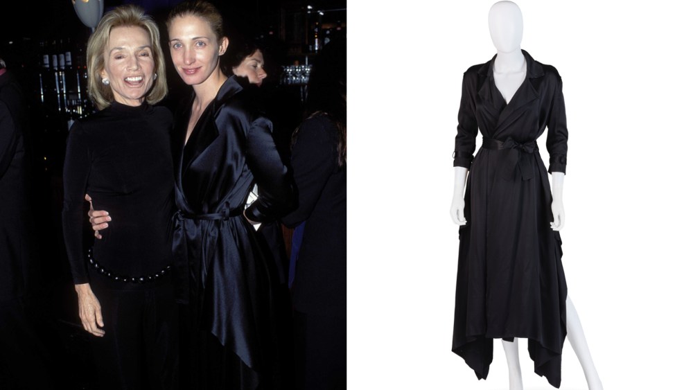 Carolyn Bessette Kennedy wearing a Yohji Yamamoto dress with Lee Radziwill.