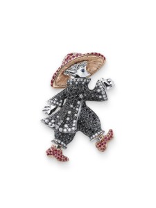 Chopard Red Carpet Collection brooch featuring diamonds and rubies set in 18-karat Fairmined-certified white gold.