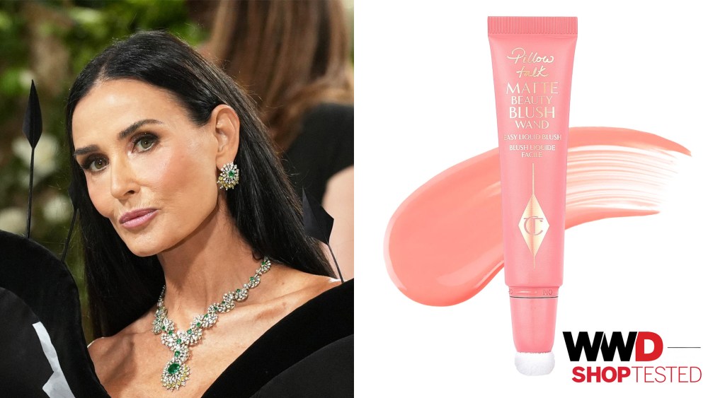 Demi Moore wears the Charlotte Tilbury matte blush at the Met Gala 2024; Charlotte TIlbury matte blush wand that our editors have tested