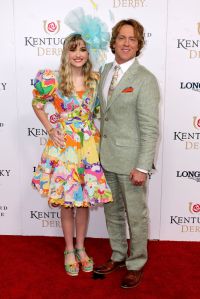 LOUISVILLE, KENTUCKY - MAY 07: Dannielynn Birkhead and Larry Birkhead attend the 148th Kentucky Derby at Churchill Downs on May 07, 2022 in Louisville, Kentucky. (Photo by Michael Loccisano/Getty Images for Churchill Downs)