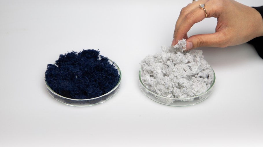 Decolored textile fibers by DyeRecycle's technology.