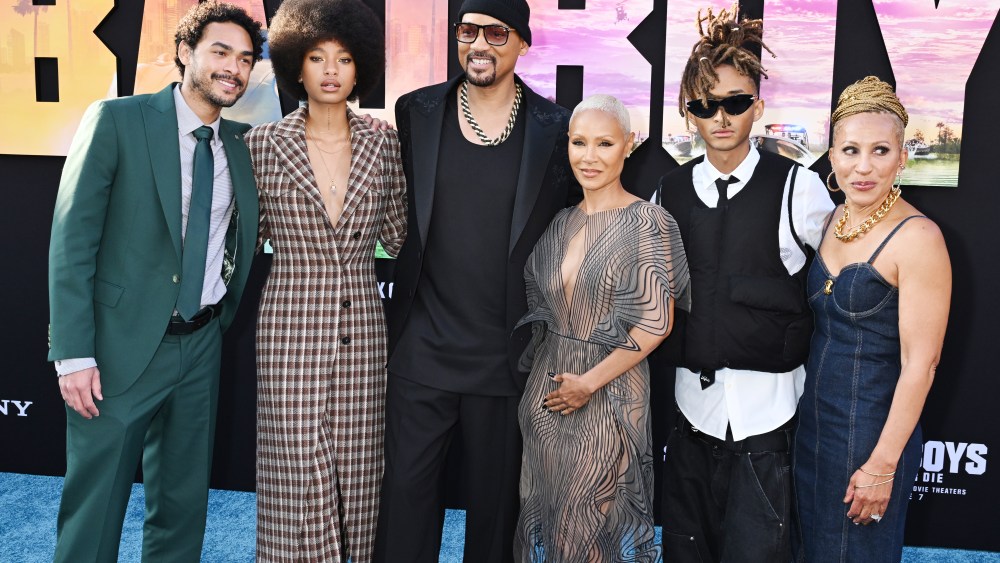 Trey Smith, Willow Smith, Jada Pinkett Smith, Jaden Smith and Gammy Norris at the premiere of "Bad Boys: Ride or Die" at the TCL Chinese Theater on May 30, 2024 in Hollywood, California.