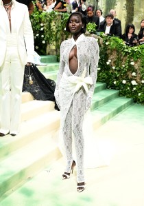 Adut Akech at the 2024 Met Gala: "Sleeping Beauties: Reawakening Fashion" held at The Metropolitan Museum of Art on May 6, 2024 in New York City.