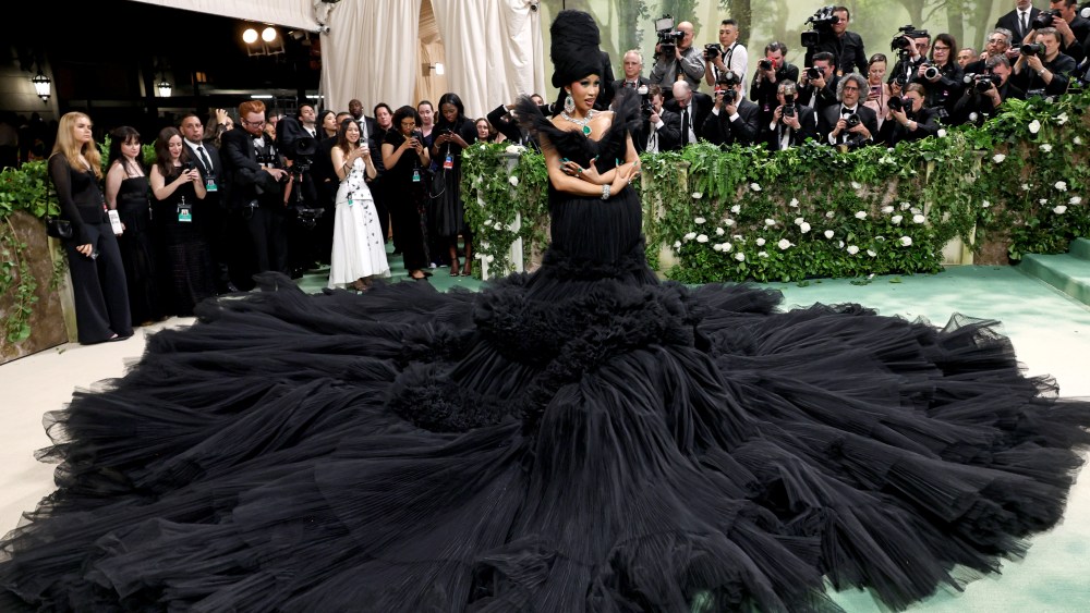 Cardi B attends the 2024 Met Gala wearing a dress by Chinese designer brand Windowsen