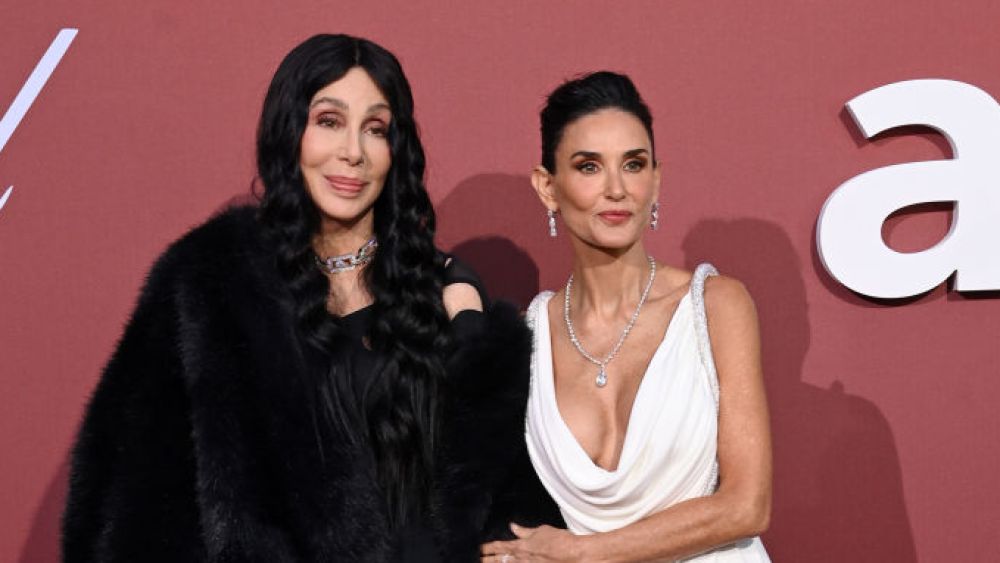 CAP D'ANTIBES, FRANCE - MAY 23: Cher and Demi Moore attend the amfAR Cannes Gala 30th edition Presented by Chopard and Red Sea International Film Festival at Hotel du Cap-Eden-Roc on May 23, 2024 in Cap d'Antibes, France. (Photo by Eamonn M. McCormack/Getty Images)