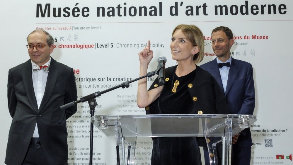 Laurent Le Bon, Floriane de Saint Pierre and Xavier Rey at the Pompidou museum gala in Paris.