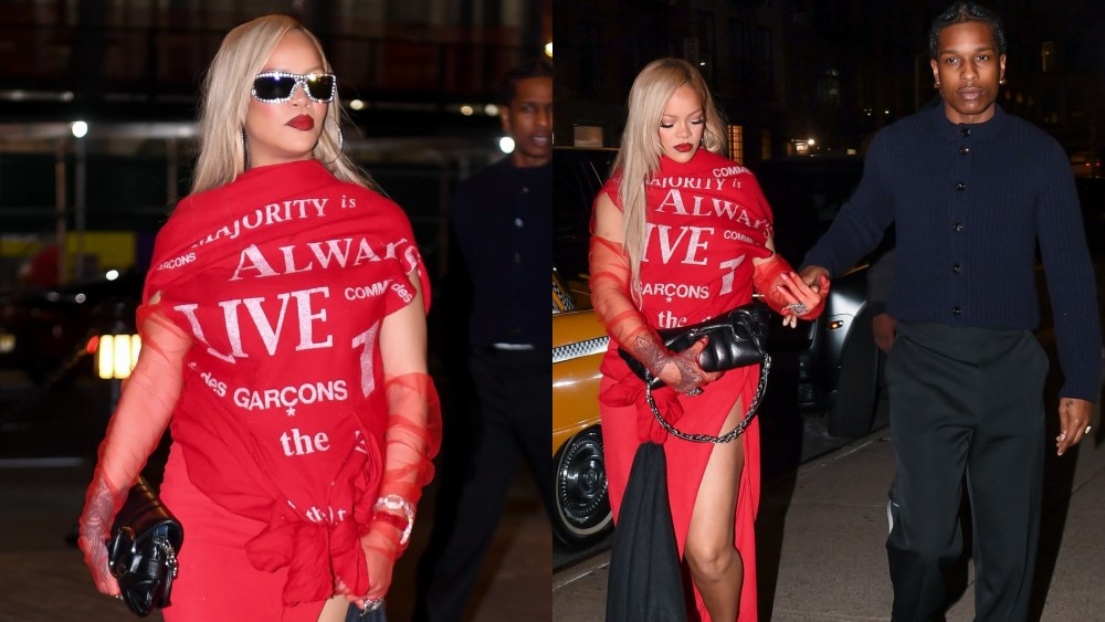 Rihanna and A$AP Rocky in New York on May 12, Gucci, Comme des Garçons