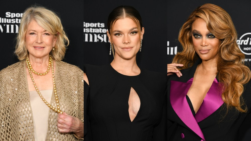 Martha Stewart, Nina Agdal and Tyra Banks at the 2024 Sports Illustrated Swimsuit Issue launch party on May 16 in New York, red carpet, Brunello Cucinelli