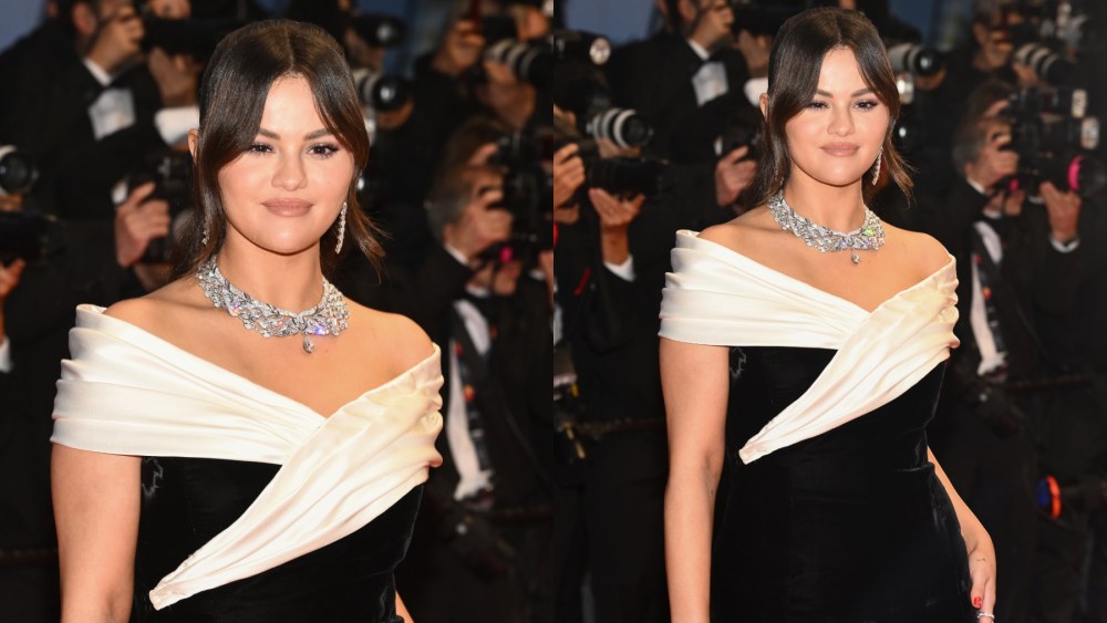 Selena Gomez at the "Emilia Perez" premiere at Cannes Film Festival on May 18, Saint Laurent, Santoni, Bulgari, red carpet