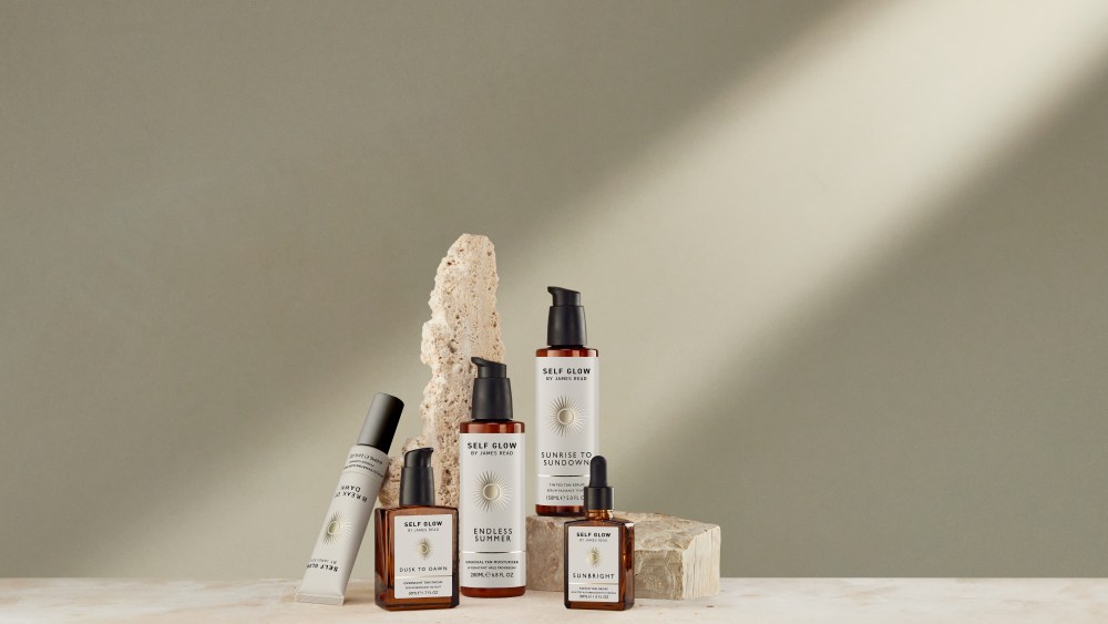 Products from Self Glow, a new tanning brand from James Read.