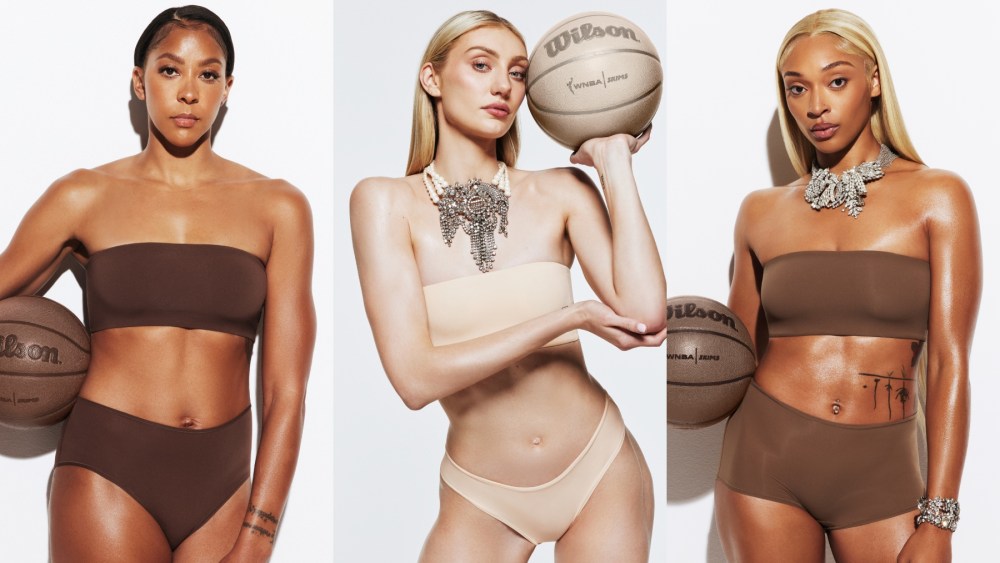 Candace Parker, Cameron Brink and Dijonai Carrington for Skims, WNBA, campaign, Kim Kardashian, basktball