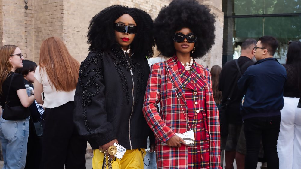 Street style during the Spring 2024 London Fashion Week Ready To Wear Runway Shows on September 16, 2023 in London, England.