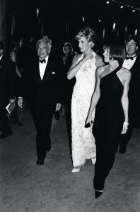 Ralph Lauren; Diana Spencer, Princess of Wales; and Anna Wintour attend the Super Sale gala fundraiser, benefitting the Nina Hyde Center for Breast Cancer Research, at the National Building Museum in Washington, D.C., on September 25, 1966.