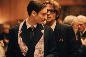 Théodore Pellerin as Jacques de Bascher, Arnaud Valois as Yves Saint Laurent