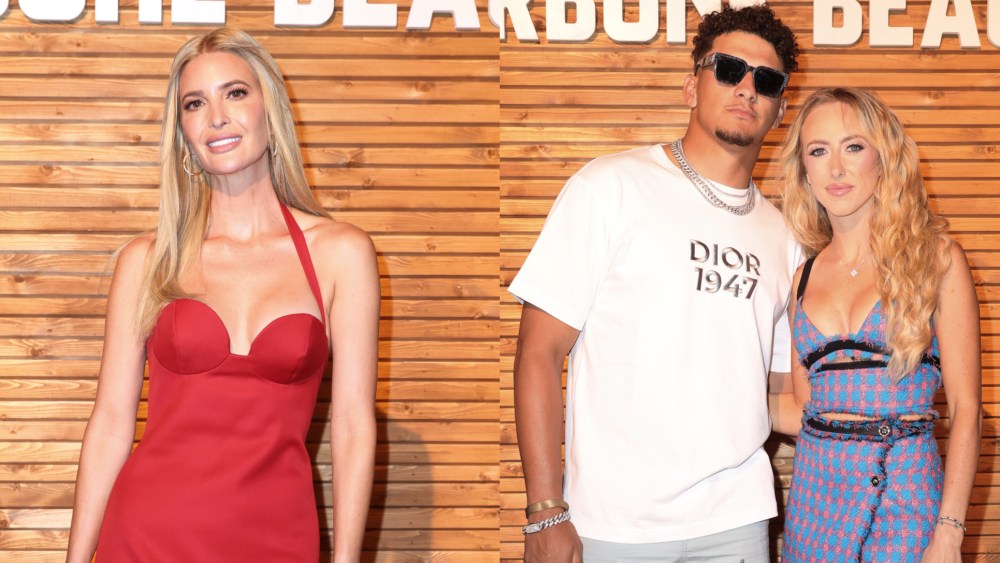 Patrick Mahomes and Brittany Mahomes at American Express Presents Carbone Beach on May 4 in Miami Beach, Fla.