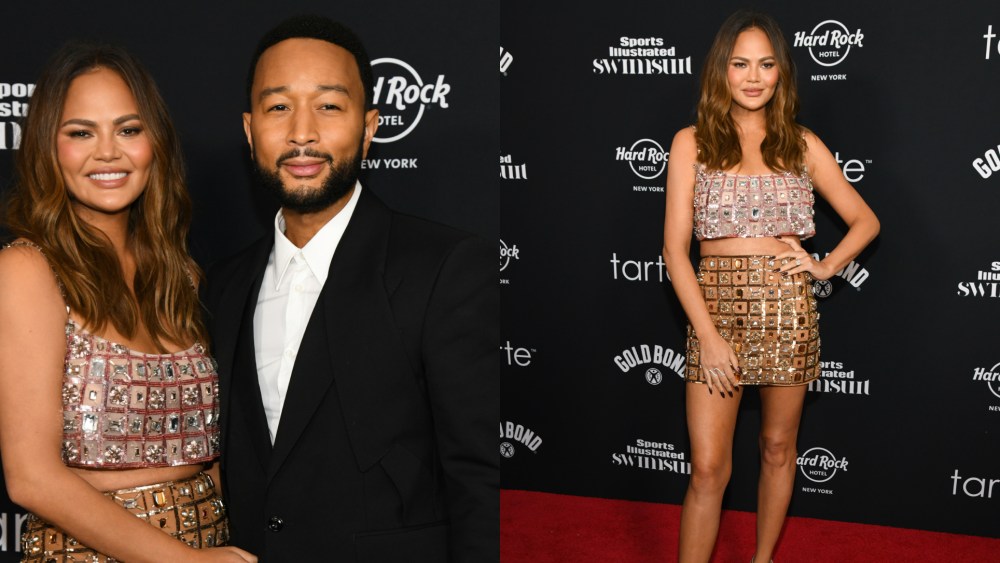 Chrissy Teigen and John Legend at the 2024 Sports Illustrated Swimsuit Issue Launch Party held at the Hard Rock Cafe on May 16, 2024 in New York City.