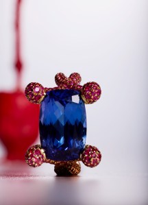 Emily P. Wheeler Vine Ring in 18-karat yellow gold, tanzanite and sapphire.