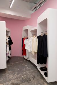 Pink is among the unexpected colors visitors discover as they tour the rambling store.