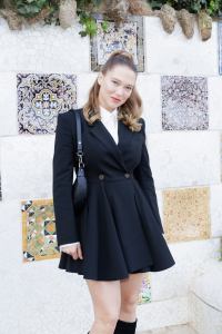 Lea Seydoux front row at the Louis Vuitton Cruise 2025 show.