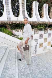 Naomi Osaka front row at the Louis Vuitton Cruise 2025 show.