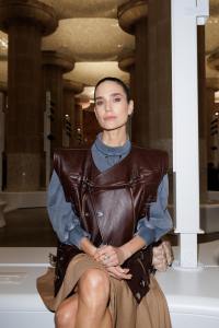 Jennifer Connelly front row at the Louis Vuitton Cruise 2025 show.