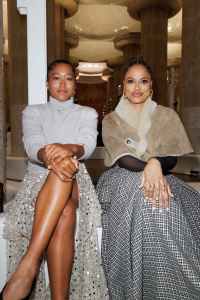 Naomi Osaka and Ava DuVernay front row at the Louis Vuitton Cruise 2025 show.
