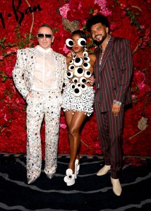 Legendary Damon (L), Janelle Monáe (C) and guest at Richie Akiva's 10th Annual "The After" Met Gala After Party held at Casa Cipriani on May 6, 2024 in New York, New York.