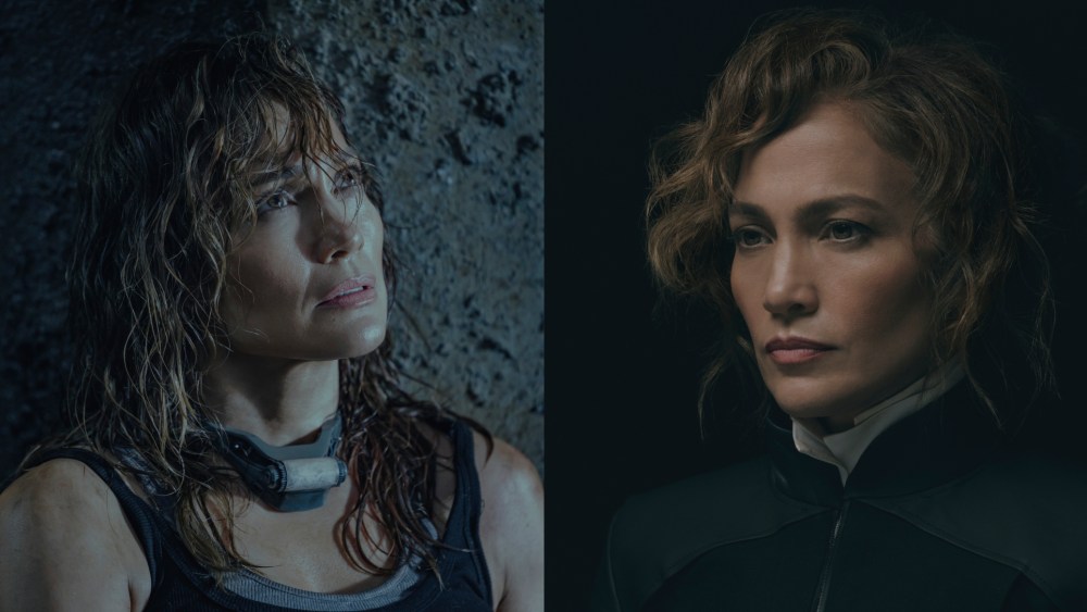 Jennifer Lopez as Atlas Shepherd on the set of Netflix's Atlas.