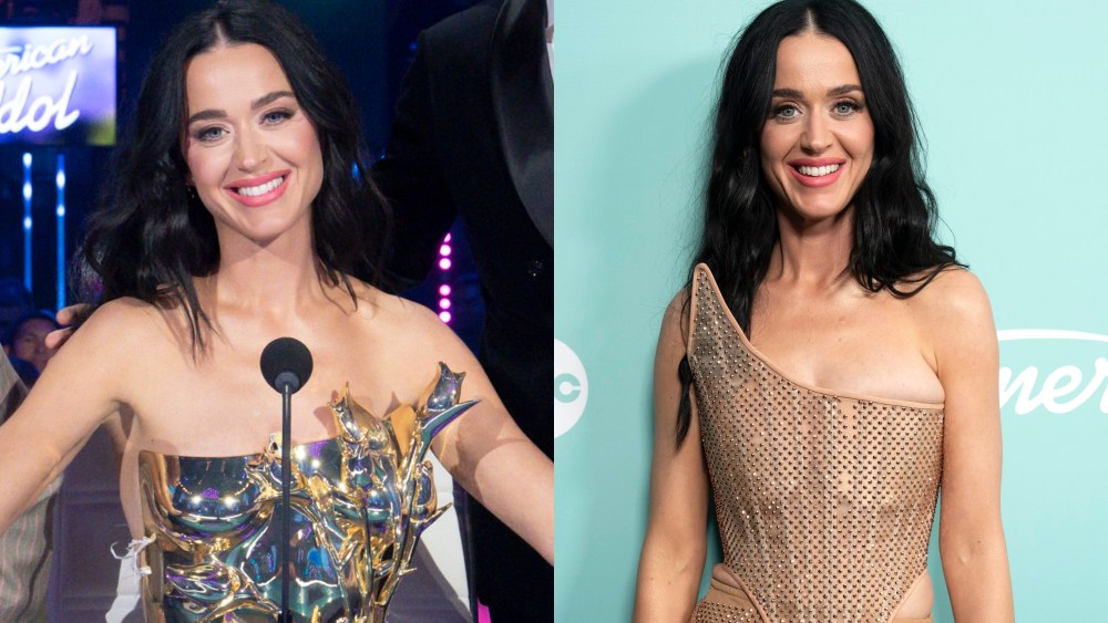 katy perry, american idol dress look, flowers and roses, photos on dress