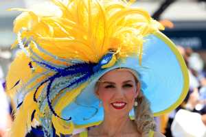 Guests attend the Kentucky Derby 150 at Churchill Downs.