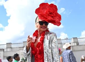Guests attend the Kentucky Derby 150 at Churchill Downs.
