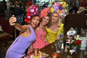 Guests attend the Kentucky Derby 150 at Churchill Downs.