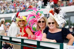 Guests attend the Kentucky Derby 150 at Churchill Downs.