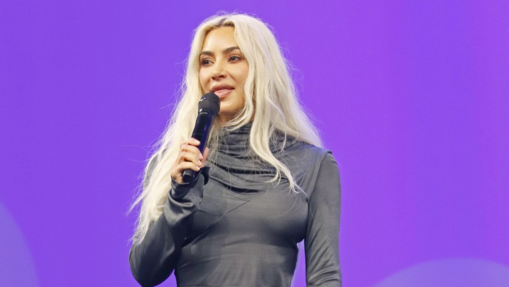kim kardashian, omr festival, Kim Kardashian on stage during the OMR Festival 2024 on May 7 in Hamburg.