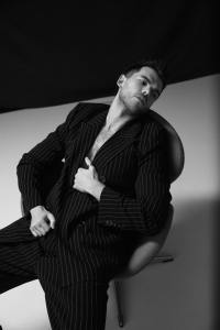Suit by Ami in new wool over Paul Stuart cotton boxer shorts.