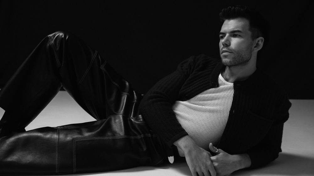Givenchy cashmere cardigan, Amiri cotton tank top and Fendi leather pants.