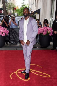Dwyane Wade in custom Atelier Versace at The Carlyle Hotel before the 2024 Met Gala