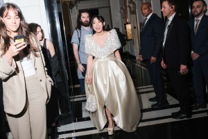 Awkwafina in H&M at The Carlyle Hotel before the 2024 Met Gala