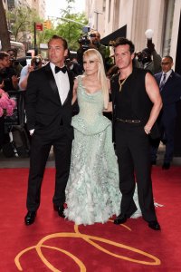 Jude Law, Donatella Versace and Andrew Scott at The Carlyle Hotel before the 2024 Met Gala
