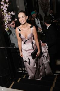 Lily James at The Carlyle Hotel before the 2024 Met Gala