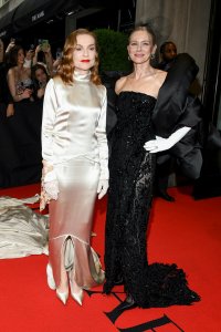 Isabelle Huppert and Naomi Watts in Balenciaga at The Mark Hotel before the 2024 Met Gala