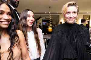 Zoe Saldana, Chemena Kamali and Greta Gerwig at The Mark Hotel before the 2024 Met Gala