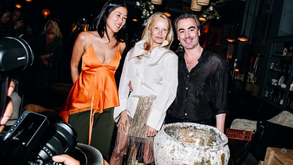 Laura Kim, Pamela Anderson and Fernando Garcia