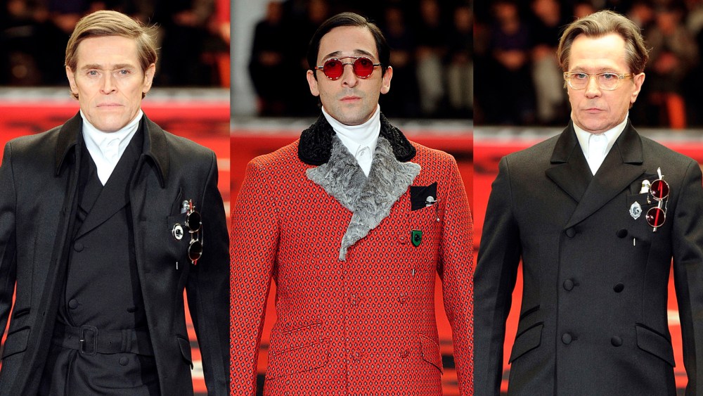prada villains runway, Willem Dafoe, Adrien Brody and Gary Oldman at the Prada Villains runway.