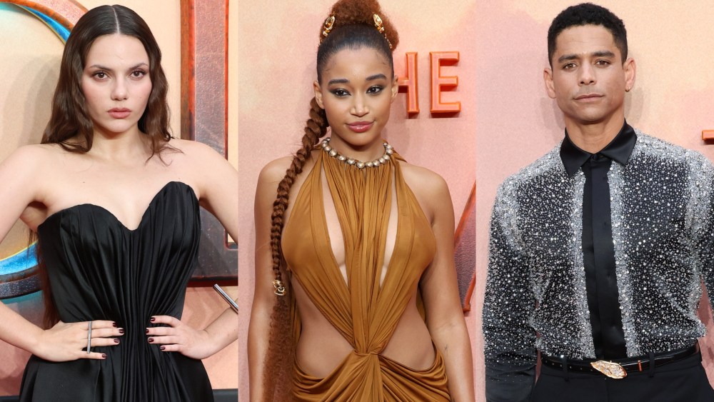 Dafne Keen, Amandla Stenberg, Charlie Barnett at "The Acolyte" UK red carpet premiere.