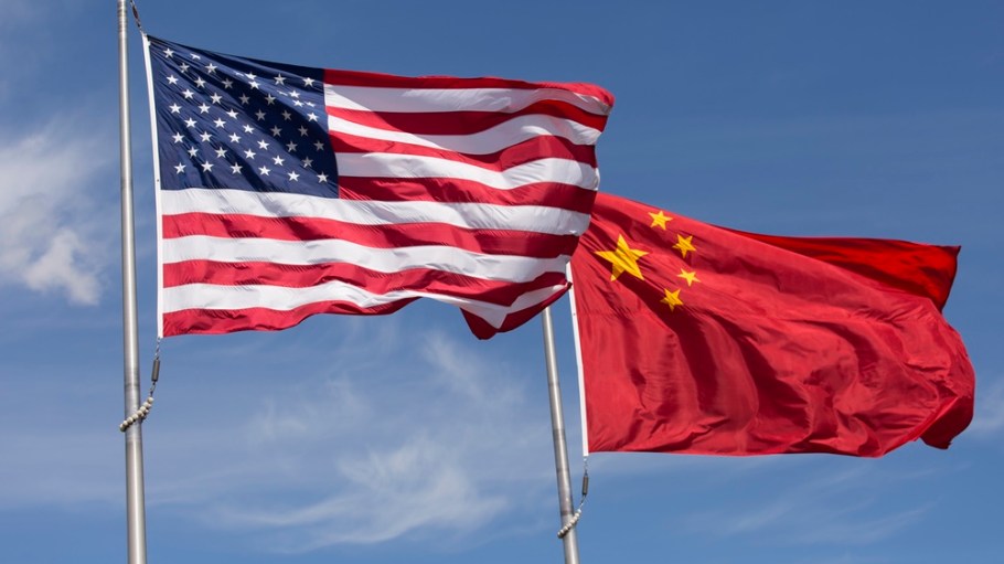 US China flags