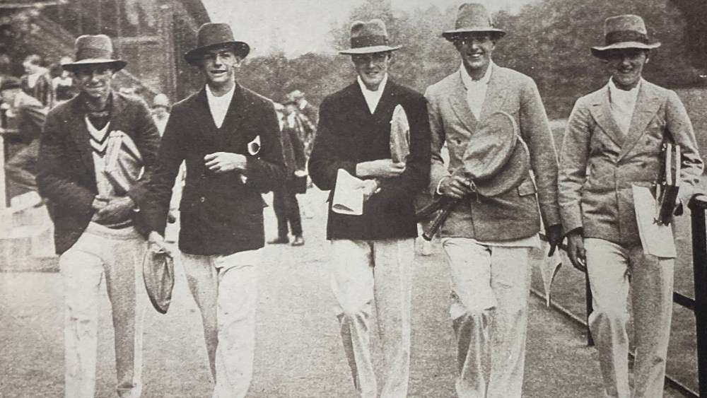 3_Undisclosed Title_Photo From Book - Published Before 2000 - Image of Sportsmen returning from Tennis 1914-1940