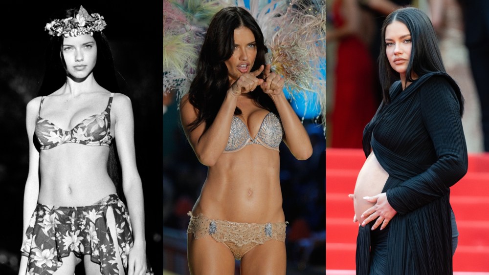 Adriana Lima in 1999, 2010 and 2022.
