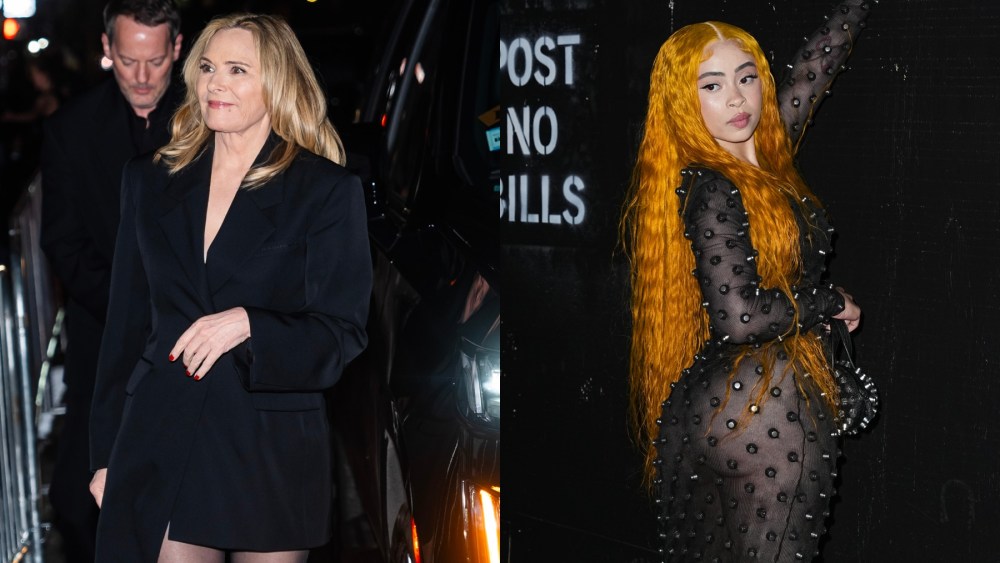 Kim Cattrall and Ice Spice attend the Alexander Wang fashion show on June 5 in New York, runway, front row